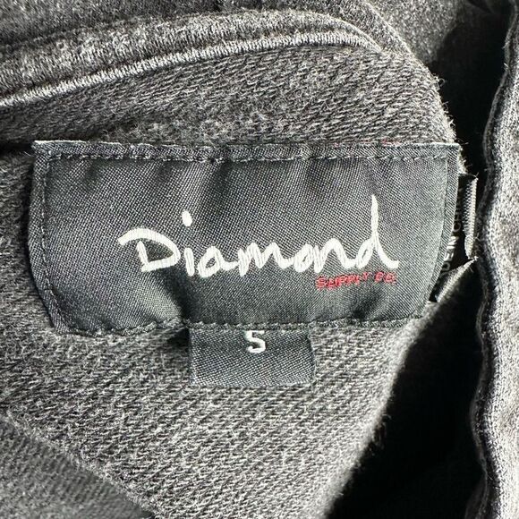 Diamond Supply Co. Drexel Faded Black Wash Spellout Logo Pullover Hoodie Size S - Picture 4 of 11